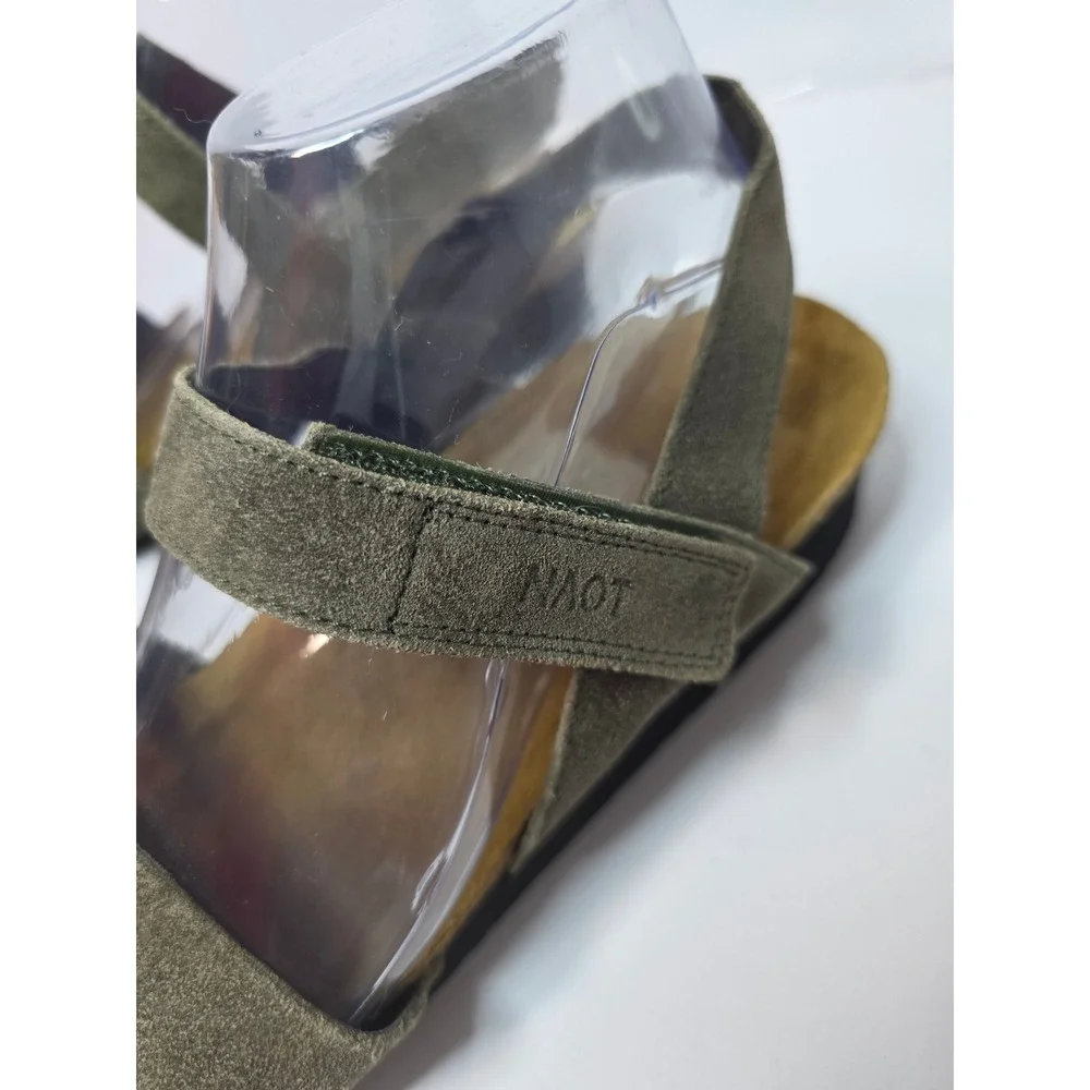 Naot Kayla Olive Green Suede Platform Wedge Sandals EU 42 US 11 Comfy Hippie